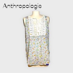 Anthropologie Meadow Rue Bird print sleeveless blouse size Medium